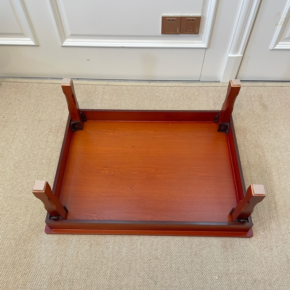 80X60cm Korean Foldable Tea Table – Low Profile Folding Tatami Table for Living Room – Portable Wooden Tea Tray