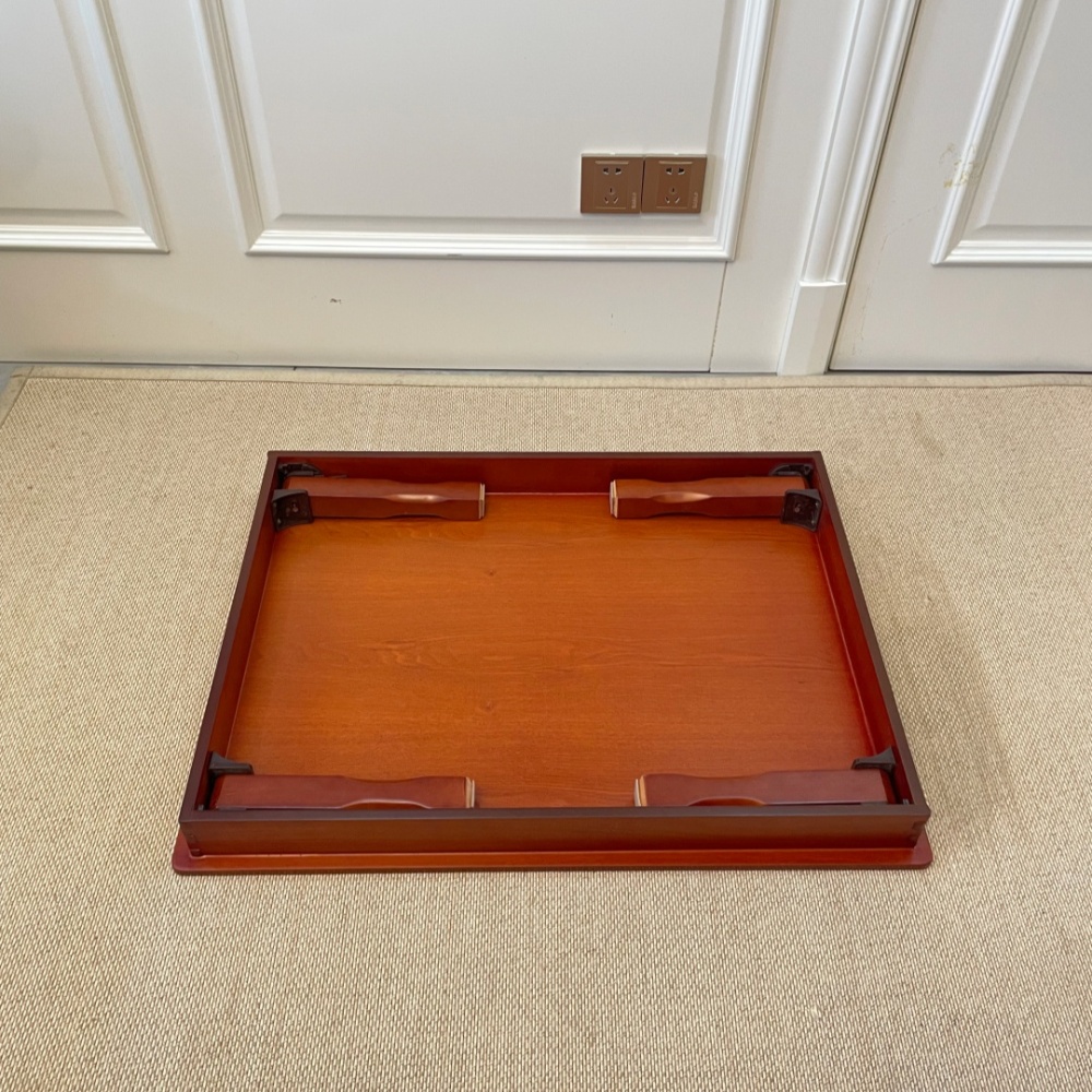 80X60cm Korean Foldable Tea Table – Low Profile Folding Tatami Table for Living Room – Portable Wooden Tea Tray