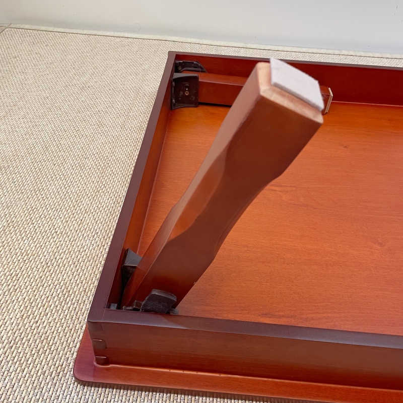 80X60cm Korean Foldable Tea Table – Low Profile Folding Tatami Table for Living Room – Portable Wooden Tea Tray