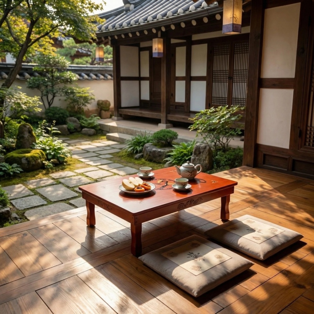 80X60cm Korean Foldable Tea Table – Low Profile Folding Tatami Table for Living Room – Portable Wooden Tea Tray