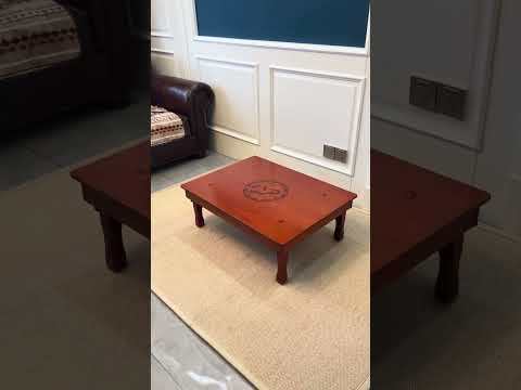 80X60cm Korean Foldable Tea Table – Low Profile Folding Tatami Table for Living Room – Portable Wooden Tea Tray