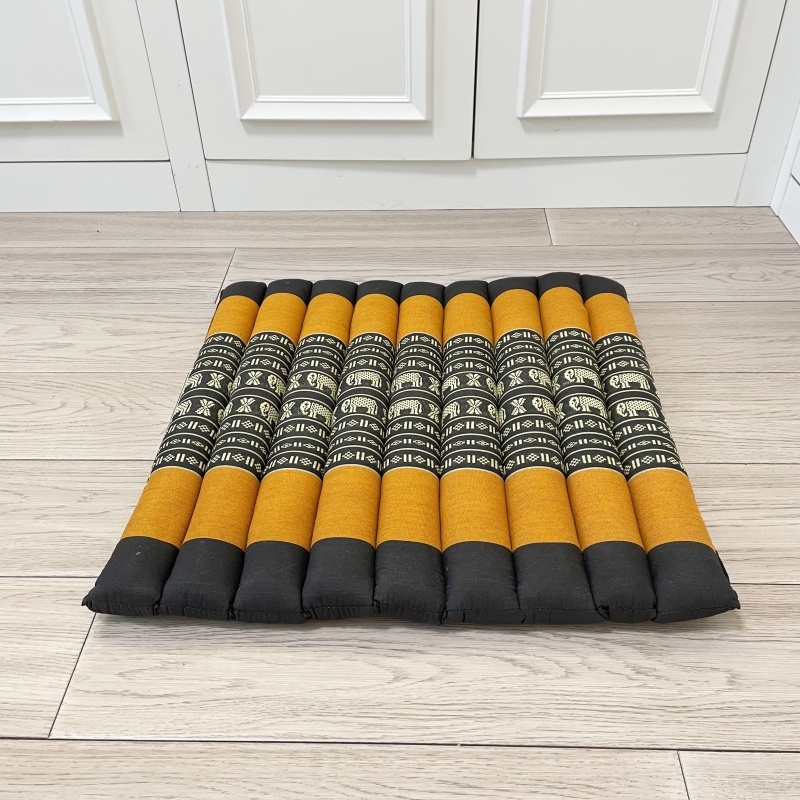 Firm Comfortable Floor Seat Cushion | 100% Natural Kapok Filling | Thai Design Zafu | Multicolor Yoga Meditation Chair Pad