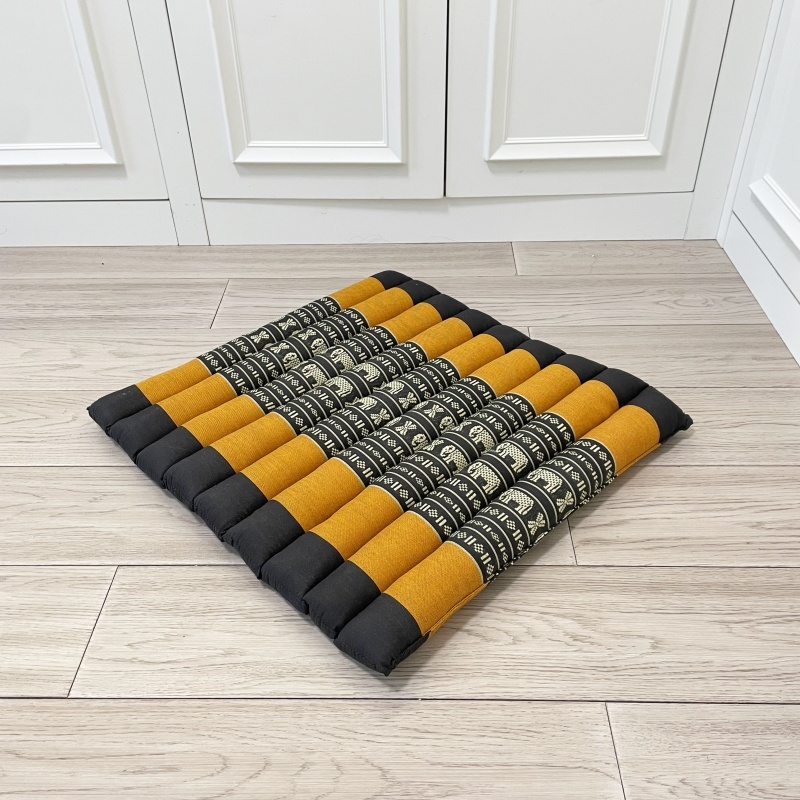 Firm Comfortable Floor Seat Cushion | 100% Natural Kapok Filling | Thai Design Zafu | Multicolor Yoga Meditation Chair Pad