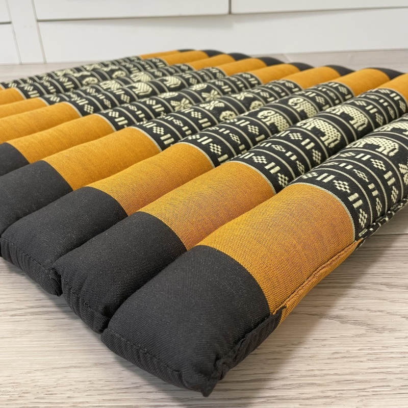 Firm Comfortable Floor Seat Cushion | 100% Natural Kapok Filling | Thai Design Zafu | Multicolor Yoga Meditation Chair Pad