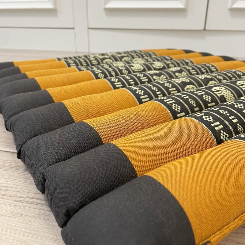 Firm Comfortable Floor Seat Cushion | 100% Natural Kapok Filling | Thai Design Zafu | Multicolor Yoga Meditation Chair Pad
