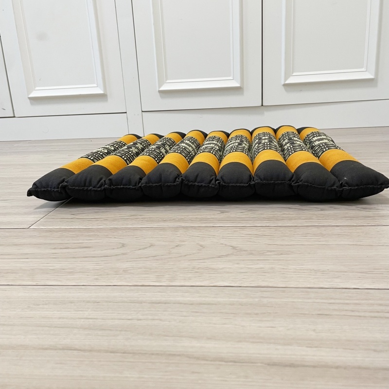 Firm Comfortable Floor Seat Cushion | 100% Natural Kapok Filling | Thai Design Zafu | Multicolor Yoga Meditation Chair Pad