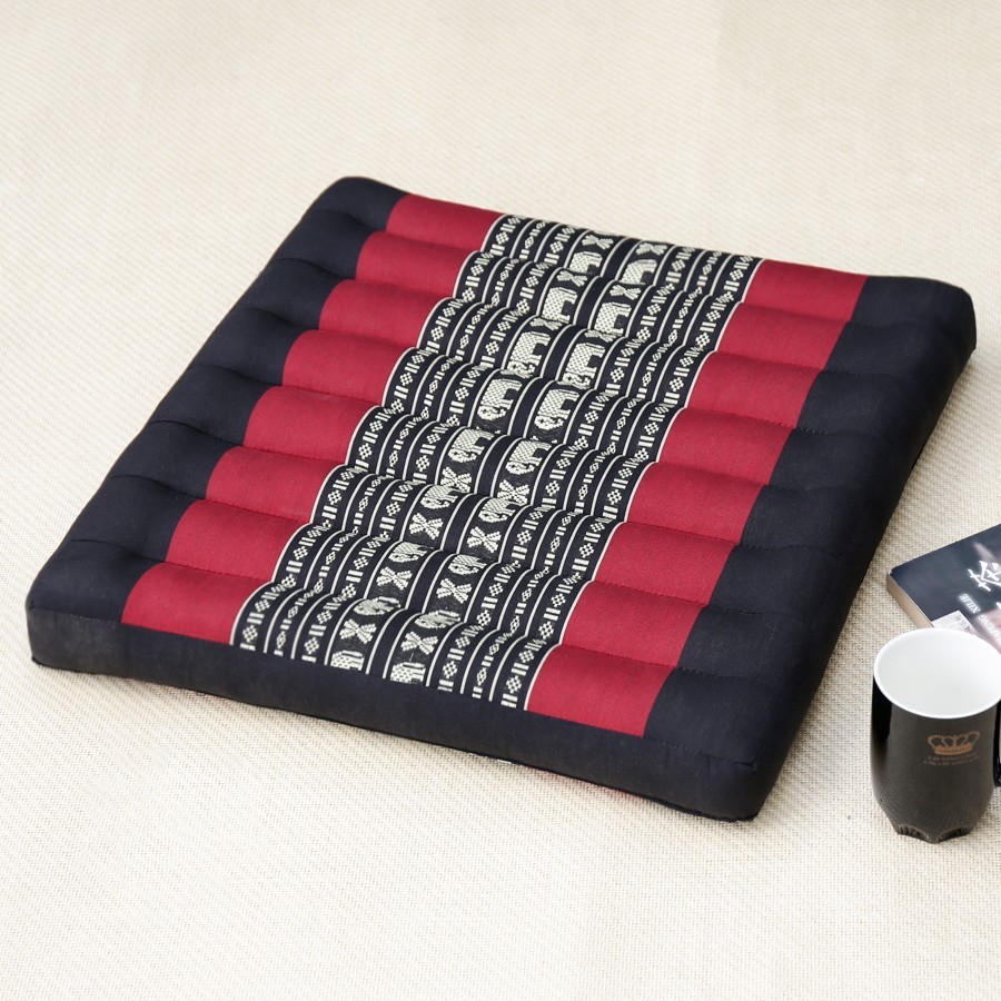 Firm Comfortable Floor Seat Cushion | 100% Natural Kapok Filling | Thai Design Zafu | Multicolor Yoga Meditation Chair Pad