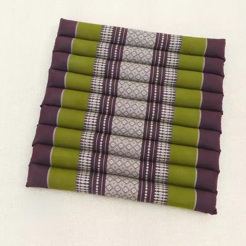 Firm Comfortable Floor Seat Cushion | 100% Natural Kapok Filling | Thai Design Zafu | Multicolor Yoga Meditation Chair Pad