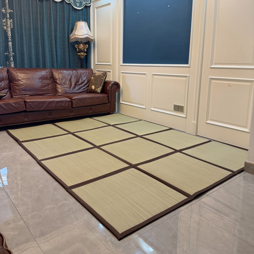 Japanese Igusa Tatami Mat – Traditional Rush Floor Mat for Living Room & Bedroom – Lightweight Natural Carpet