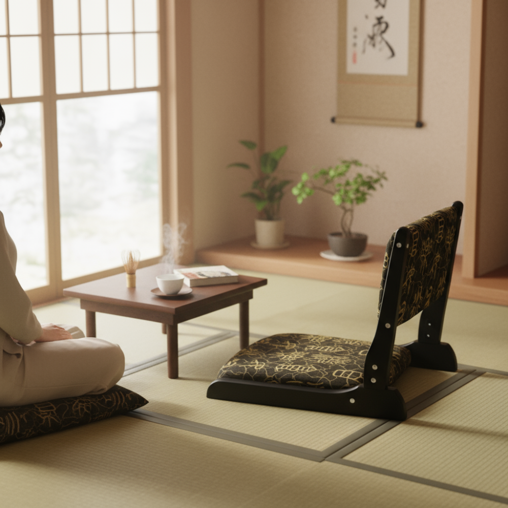 Japanese Tatami Chair Foldable – Floor Seating with Back Support