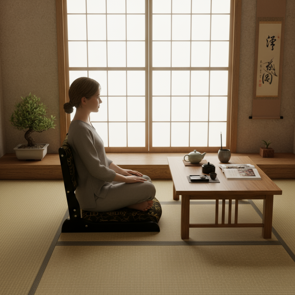 Japanese Tatami Chair Foldable – Floor Seating with Back Support
