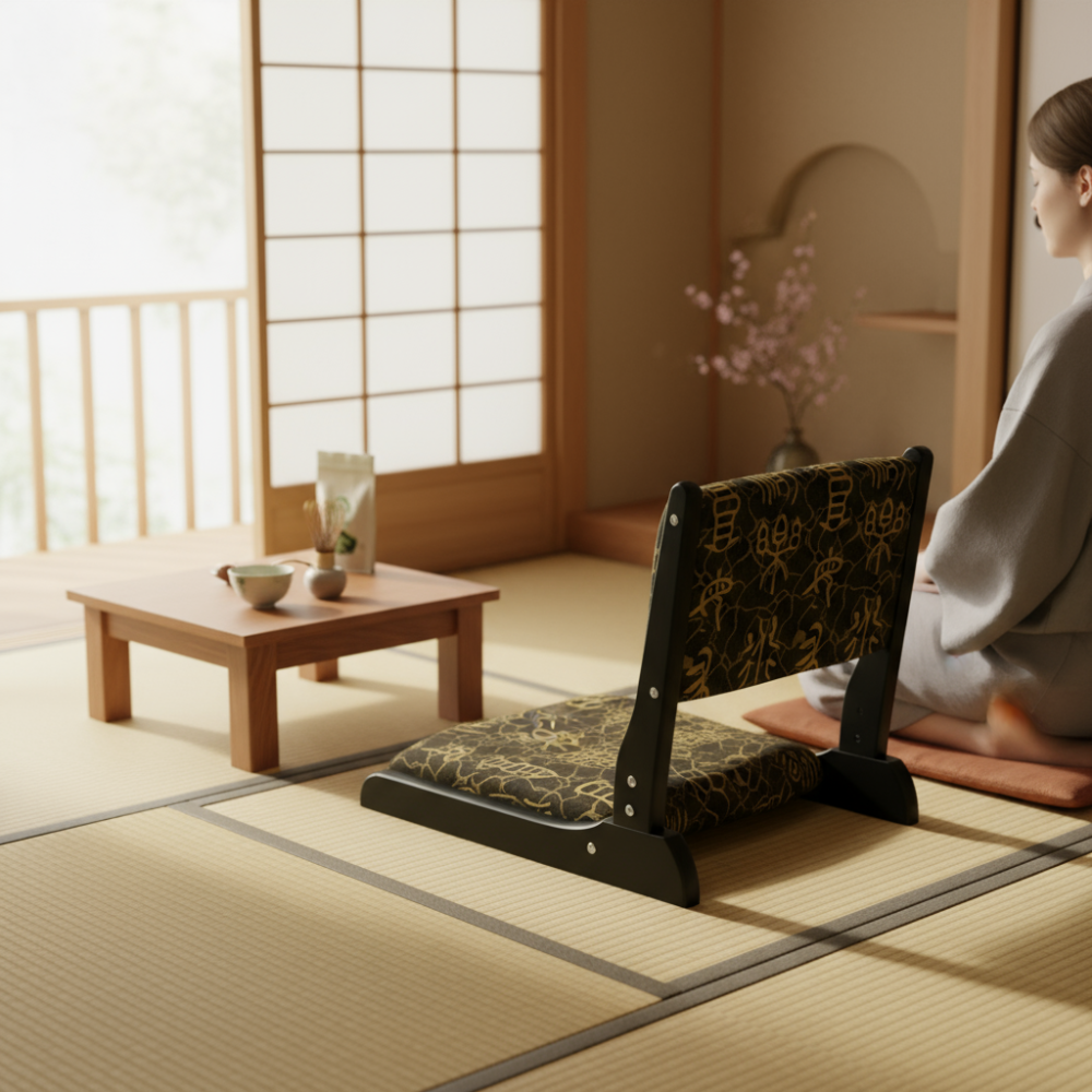 Japanese Tatami Chair Foldable – Floor Seating with Back Support