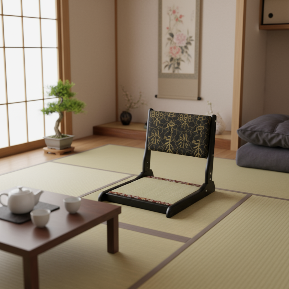 Japanese Tatami Chair Foldable – Floor Seating with Back Support