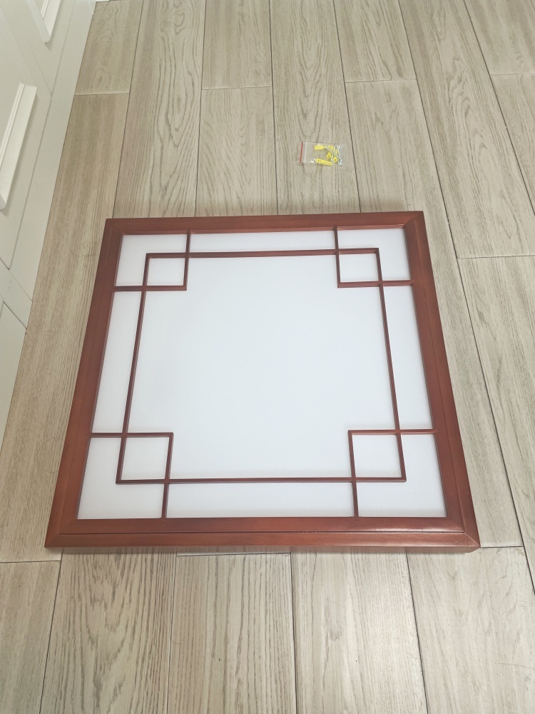 Ultra-Thin 6cm Japanese Ceiling Light, Solid Wood Frame