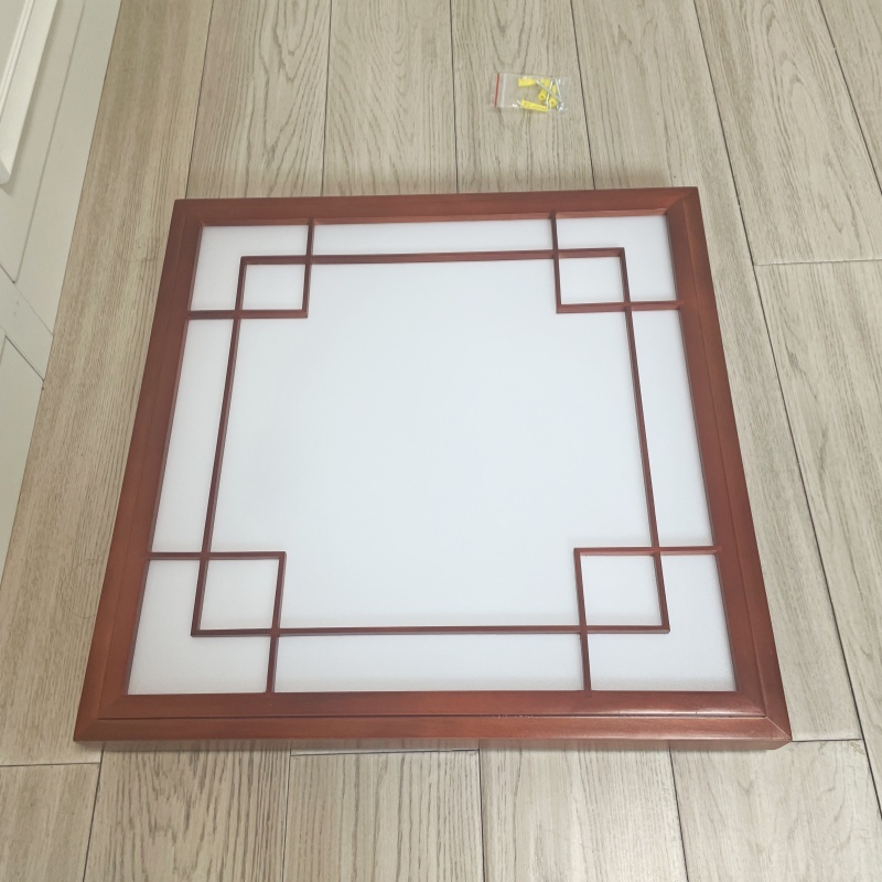 Ultra-Thin 6cm Japanese Ceiling Light, Solid Wood Frame