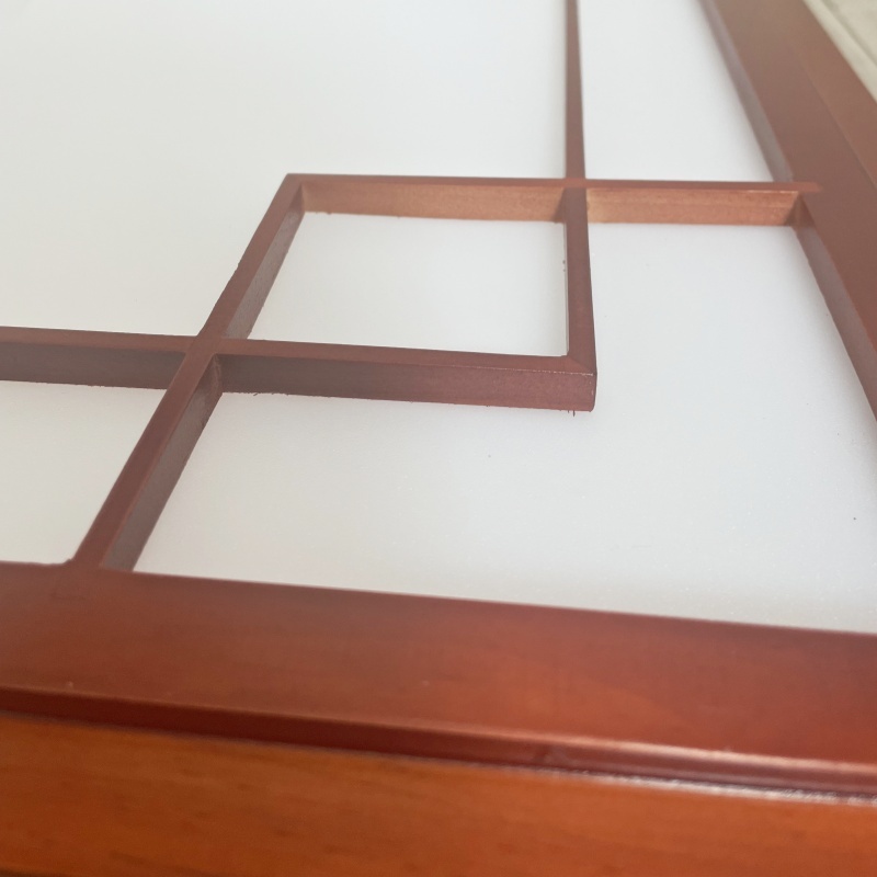 Ultra-Thin 6cm Japanese Ceiling Light, Solid Wood Frame
