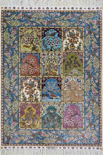 Tapis en soie fait à la main