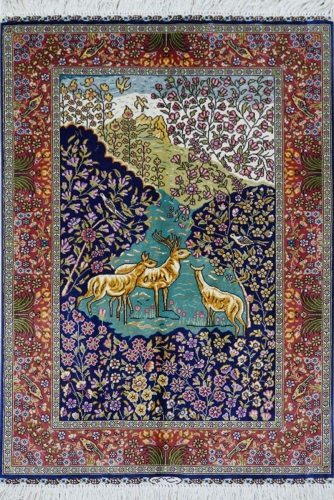 Tapis en soie fait à la main