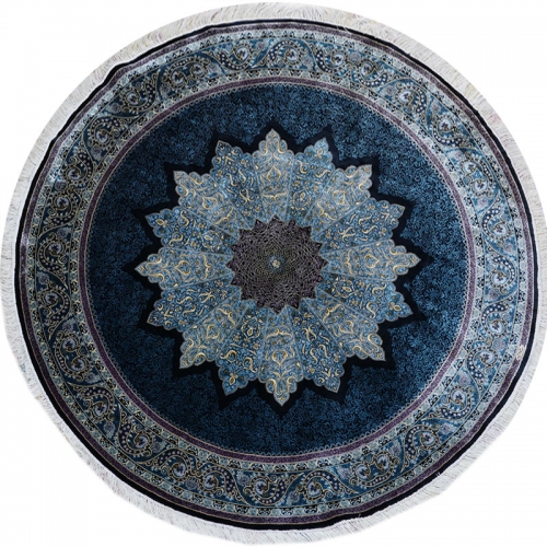 tapis rond en soie