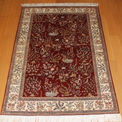 4x6 Tapis en soie fait à la main