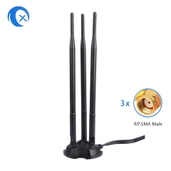 2.4G/5g Triple 7dBi Antenna WiFi Bluetooth Wireless Extender Magnetic Mount Antenna with RP-SMA Male Connector