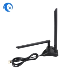 2.4/5.8G Dual-band 5dBi high gain magnetic mount WiFi extender replaceable antenna with RG174 cable for AP PC PCI card