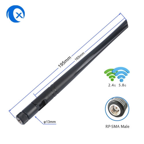 2.4 5.8 GHz dual-band foldable omnidirectional rubber duck Wireless WIFI Antenna Booster WLAN RP-SMA for PCI Card Modem Router