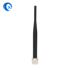 450-470MHz 2dBi rubber duck antenna with N-type male connector mounted