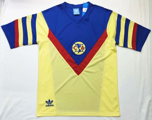 1987 Retro Version Club America Home Yellow Thailand Soccer Jersey AAA-2041