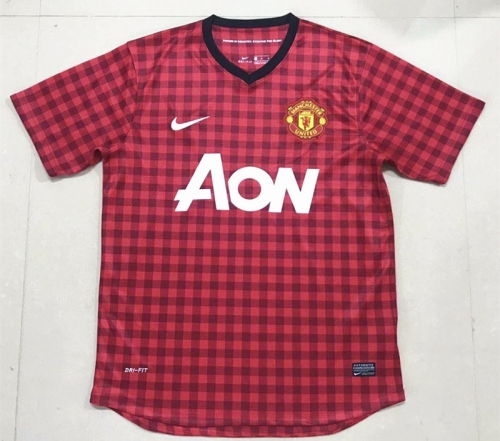 2012-2013 Retro Version Manchester United Home Red Thailand Soccer Jersey AAA