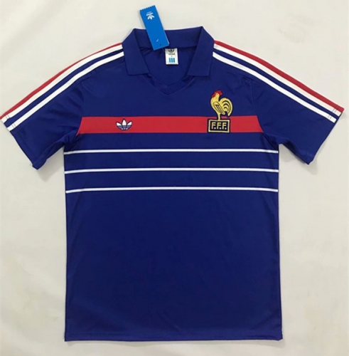 1984-1986 Retro Version France Home Blue Thailand Soccer Jersey AAA