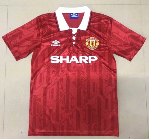 1994 Retro Version Manchester United Home Red Thailand Soccer Jersey AAA-710