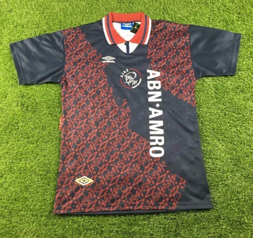 1994-1995 Retro Version Ajax Away Red & Black Thailand Soccer Jersey AAA