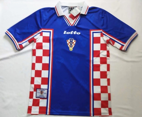 1998 Retro Version Croatia Away Blue Thailand Soccer Jersey AAA-DX/811