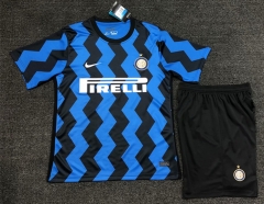 2020-2021 Inter Milan Home Black and Bule Soccer Uniform