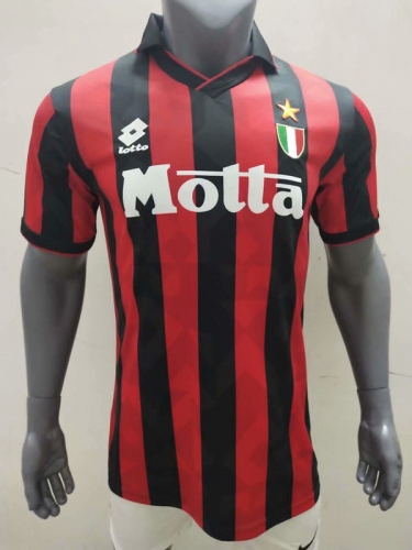 1992-1994 Retro Version AC Milan Home Red & Black Thailand Soccer Jersey AAA-416/503
