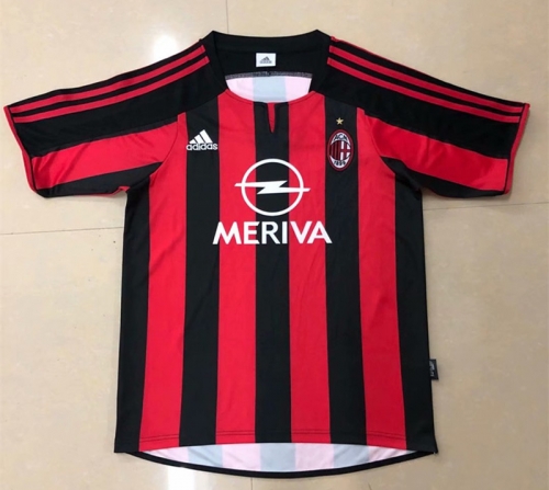 2003-2004 Retro Version AC Milan Home Red & Black Thailand Soccer Jersey AAA-HR