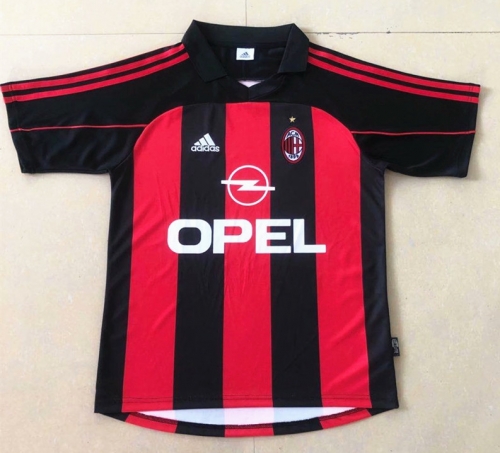 2000-2002 Retro Version AC Milan Home Red & Black Thailand Soccer Jersey AAA-HR/709