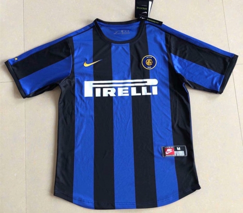 1999-2000 Retro Version Inter Milan Home Blue&Black Thailand Soccer Jersey AAA-HR