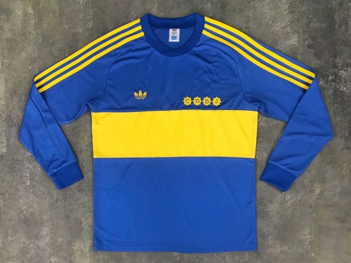 1981 Retro Version BOCA Juniors Home Blue LS Thailand Soccer Jersey AAA-SL