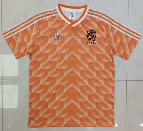 1988 Retro Version Netherlands Home Orange Thailand Soccer Jersey AAA-811