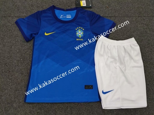 2020-2021 Brazil Away Blue Soccer Uniform-512