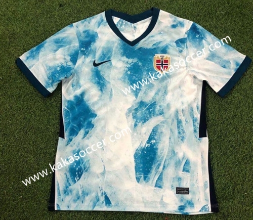 2020-2021 Norway Away White Thailand Soccer Jersey-HR