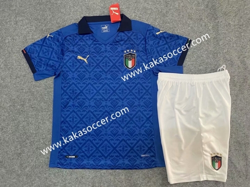 2020 European Cup Italy Home Blue Soccer Uniform
