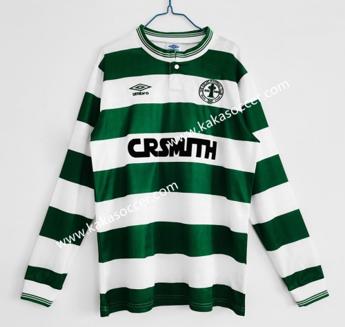 1987-88 Retro Version Celtic White & Green Thailand LS Soccer Jersey AAA-C1046