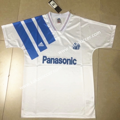 91-92 Retro Version Olympique de Marseille Home White Thailand Soccer Jersey AAA-HR/503