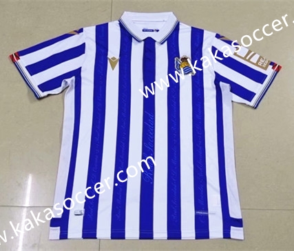 Finals Version Real Sociedad Home Blue&White Thailand Soccer Jersey AAA-HR