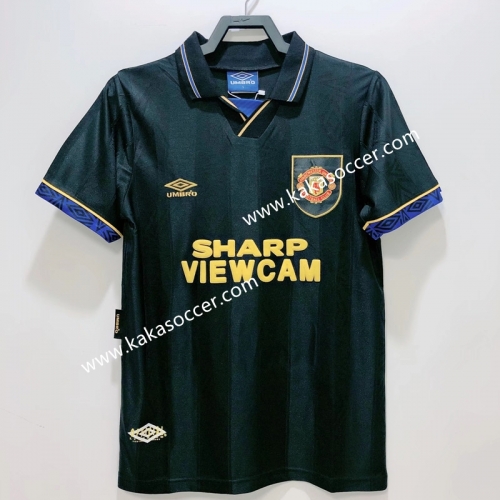 93-94 Retro Version Manchester United Away Black Thailand Soccer Jersey AAA-811