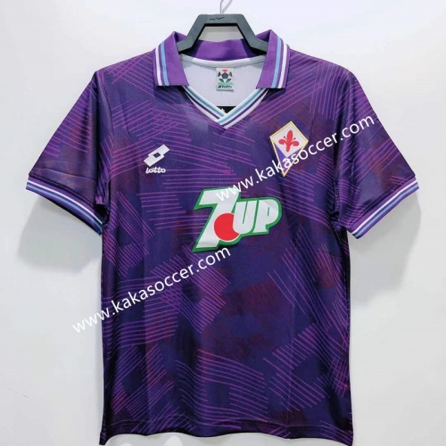 92-93 Retro Version Fiorentina Home Purple Thailand Soccer Jersey AAA-811
