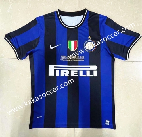 09-10 Retro Version Inter Milan Goalkeeper Home Blue & Black Thailand Soccer Jersey AAA-311